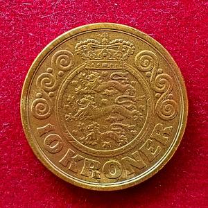 Denmark 10 Kroner Margrethe II 1989 Coin