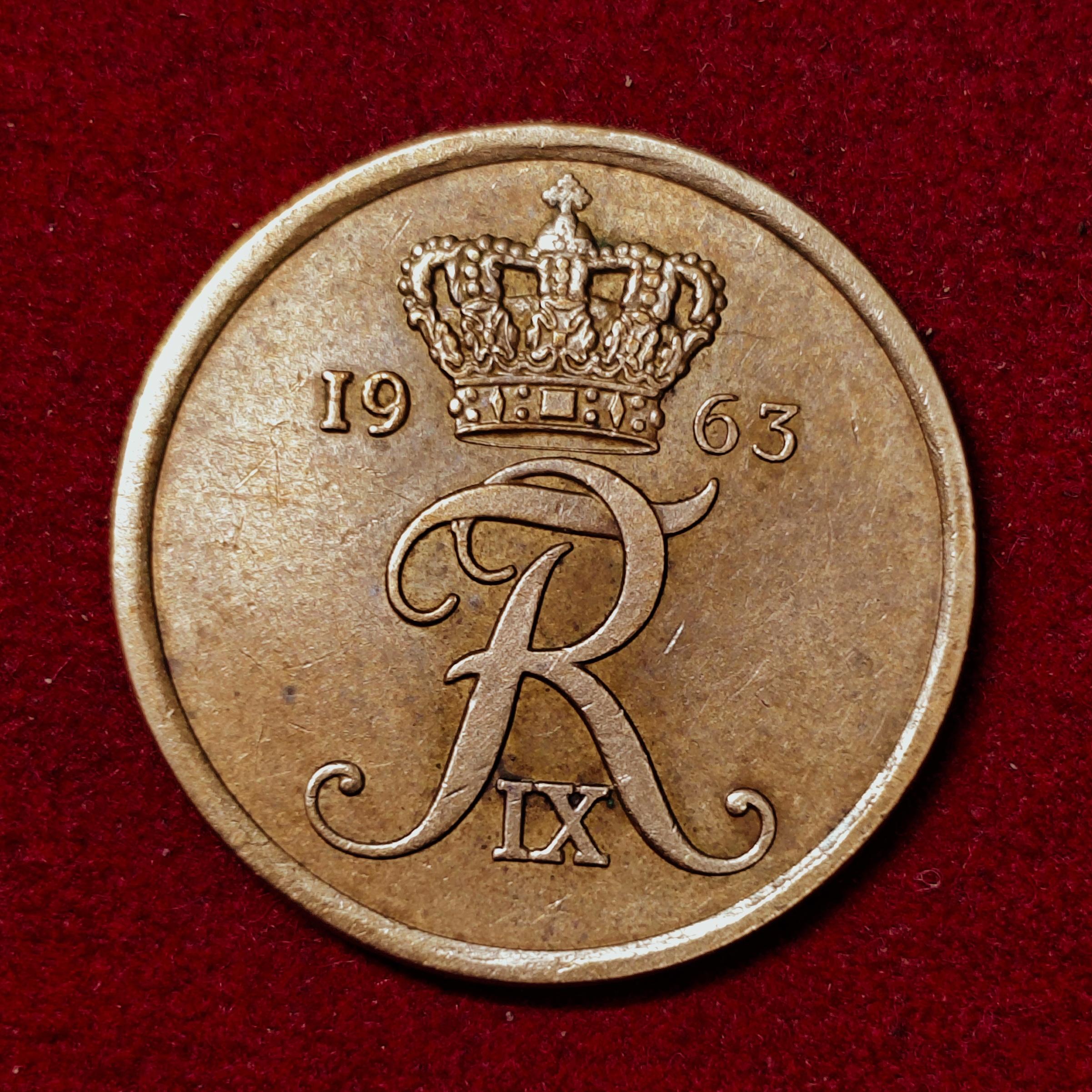 Denmark 5 Ore Frederik IX 1963 Coin