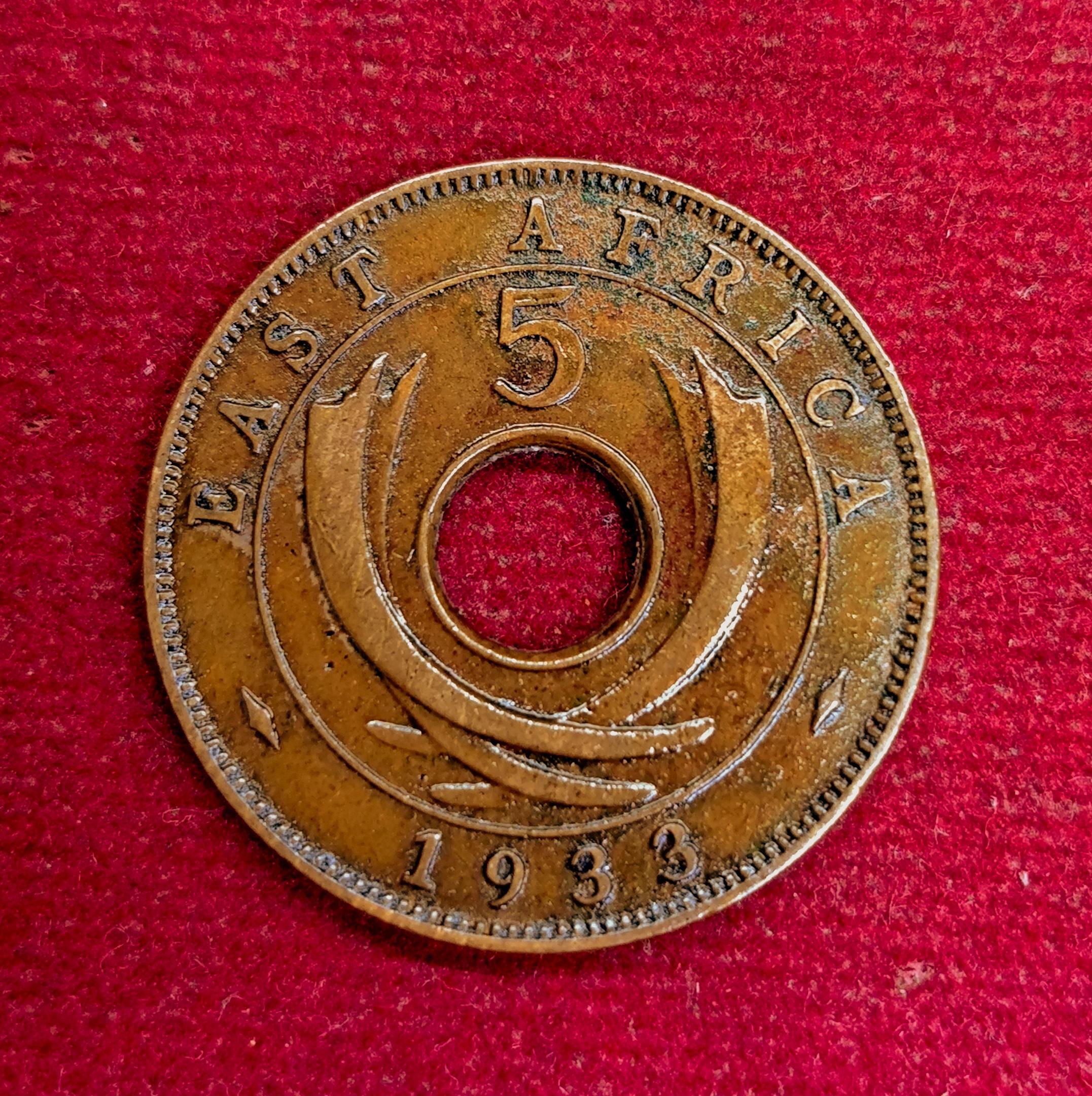 East Africa 5 Cents George VI 1933 Coin