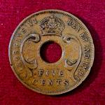 East Africa 5 Cents George VI 1943 Coin