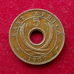 East Africa 5 Cents George VI 1957 Coin