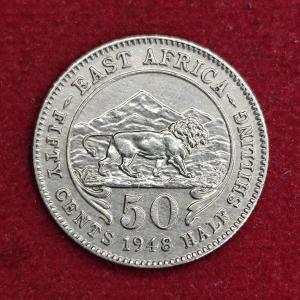 East Africa 50 Cents Elizabeth II 1948 Coin