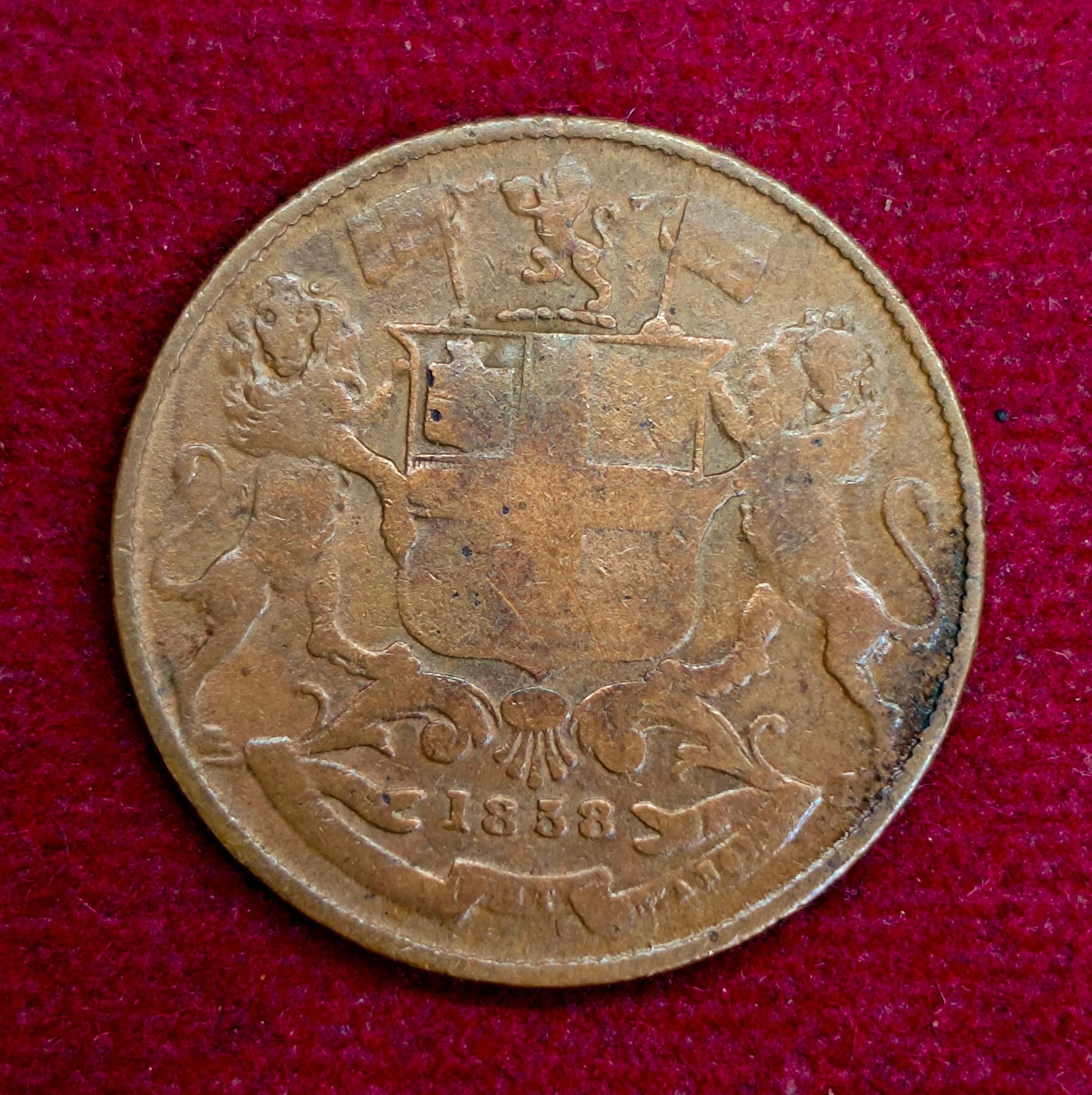 East India Company 1/4 Anna 1835 Coin