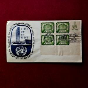 FDC :- 1958 United Nations commemorating the 10th Anniversary of Human Rights Day (4 Stamps - 4 Cents)