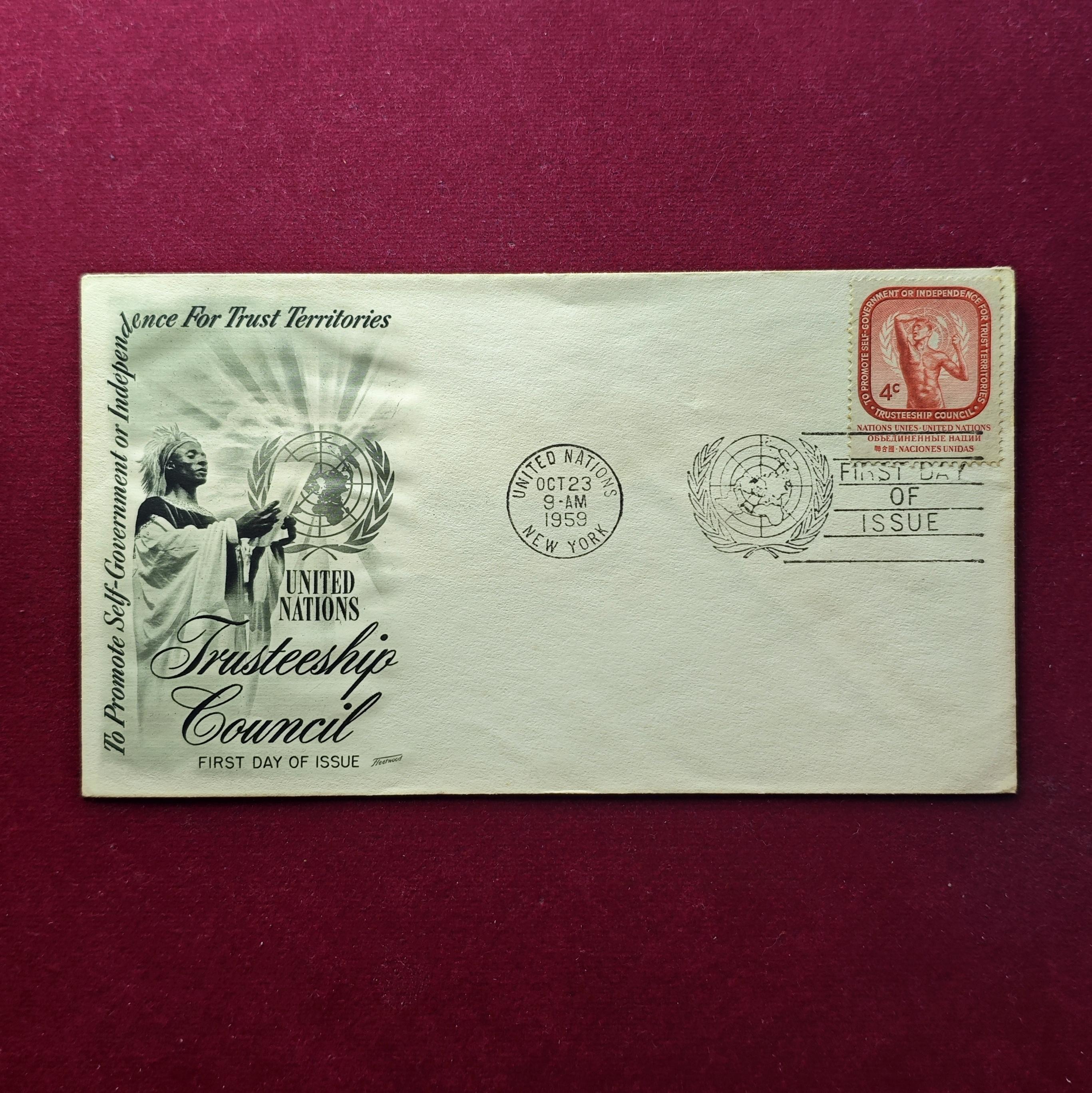 FDC :- 1959 United Nations Trusteeship Council First Day Cover With Stamp (New York)
