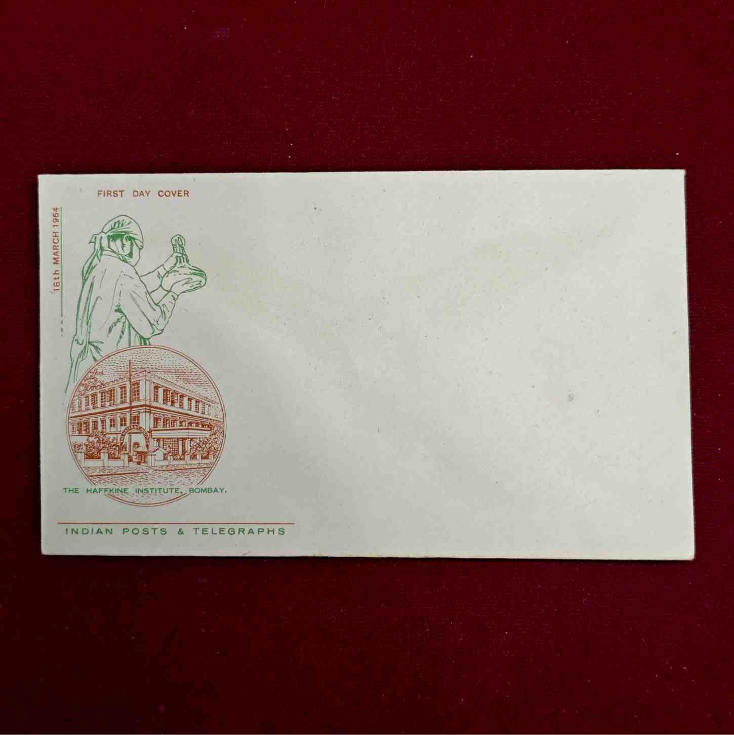 FDC:- The Haffkine Institute Bombay 1964 (Without Stamp)