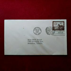 FDC :- United Nations 1951  — 10¢ “Economic and Social Council” Stamp, New York Cancellation