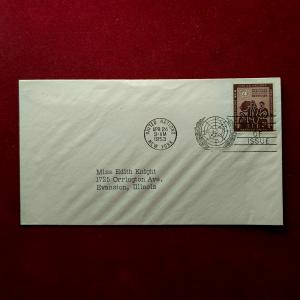 FDC:- United Nations 1953 — 3¢ Refugees Issue, New York Cancellation