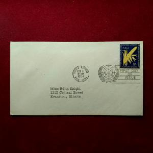 FDC :- United Nations 1954 8¢ Food and Agriculture Organization (FAO) Issue, New York Cancellation