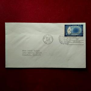 FDC:-United Nations 1956 “Human Rights — Universal Declaration” 8¢ — New York, December 10, 1956