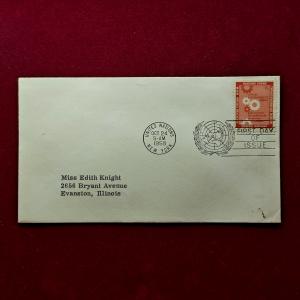 FDC:- United Nations 1958 “Economic and Social Council (ECOSOC)” 8¢ - New York, October 24, 1958