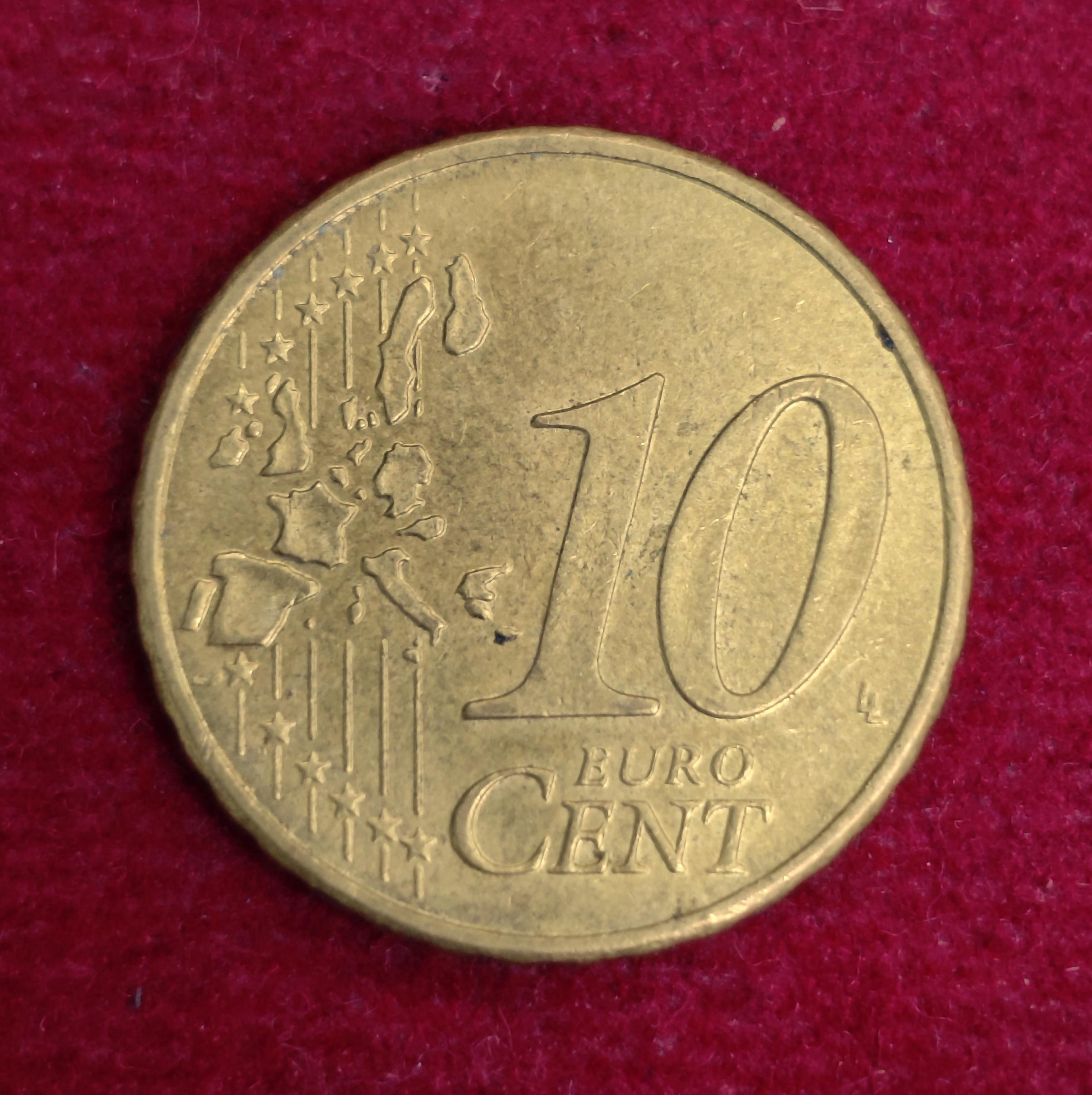 Federal Republic of Germany 10 Euro Cent 1st map 2002 Coin