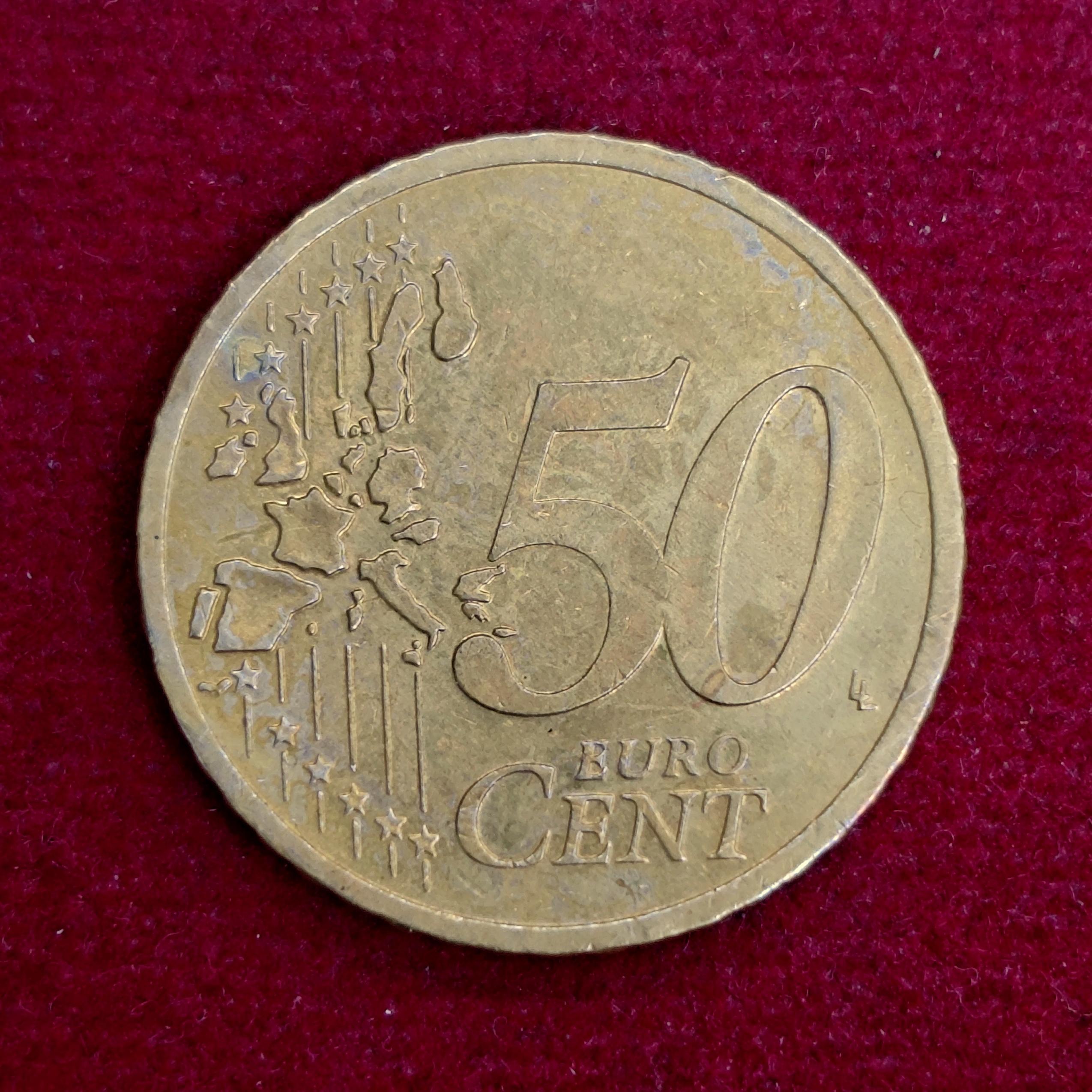Federal Republic of Germany 50 Euro Cent 1st map 2002 Coin