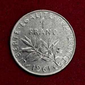 France 1 Franc Signature O. Roty 1961 Coin