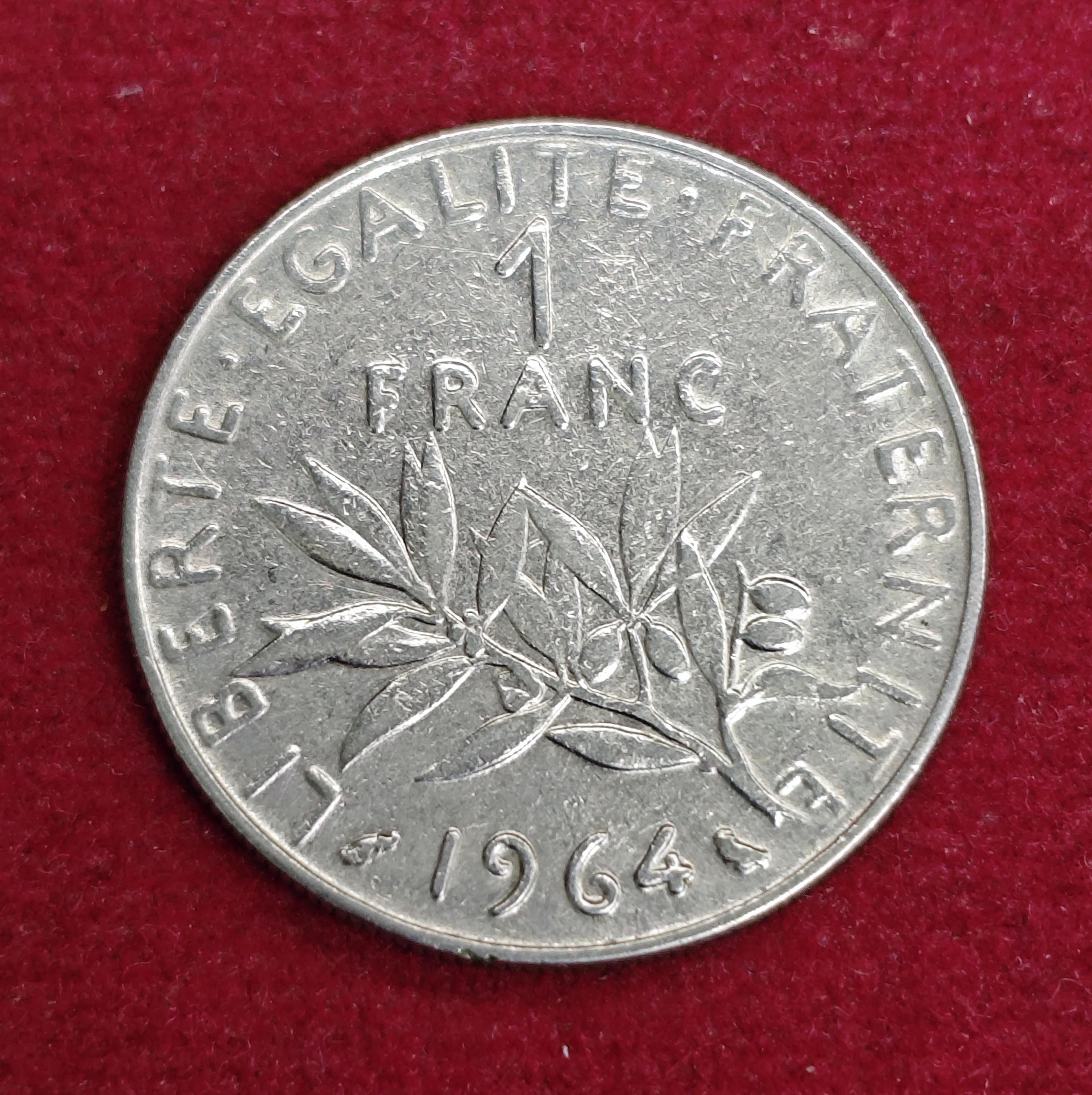 France 1 Franc Signature O. Roty 1964 Coin