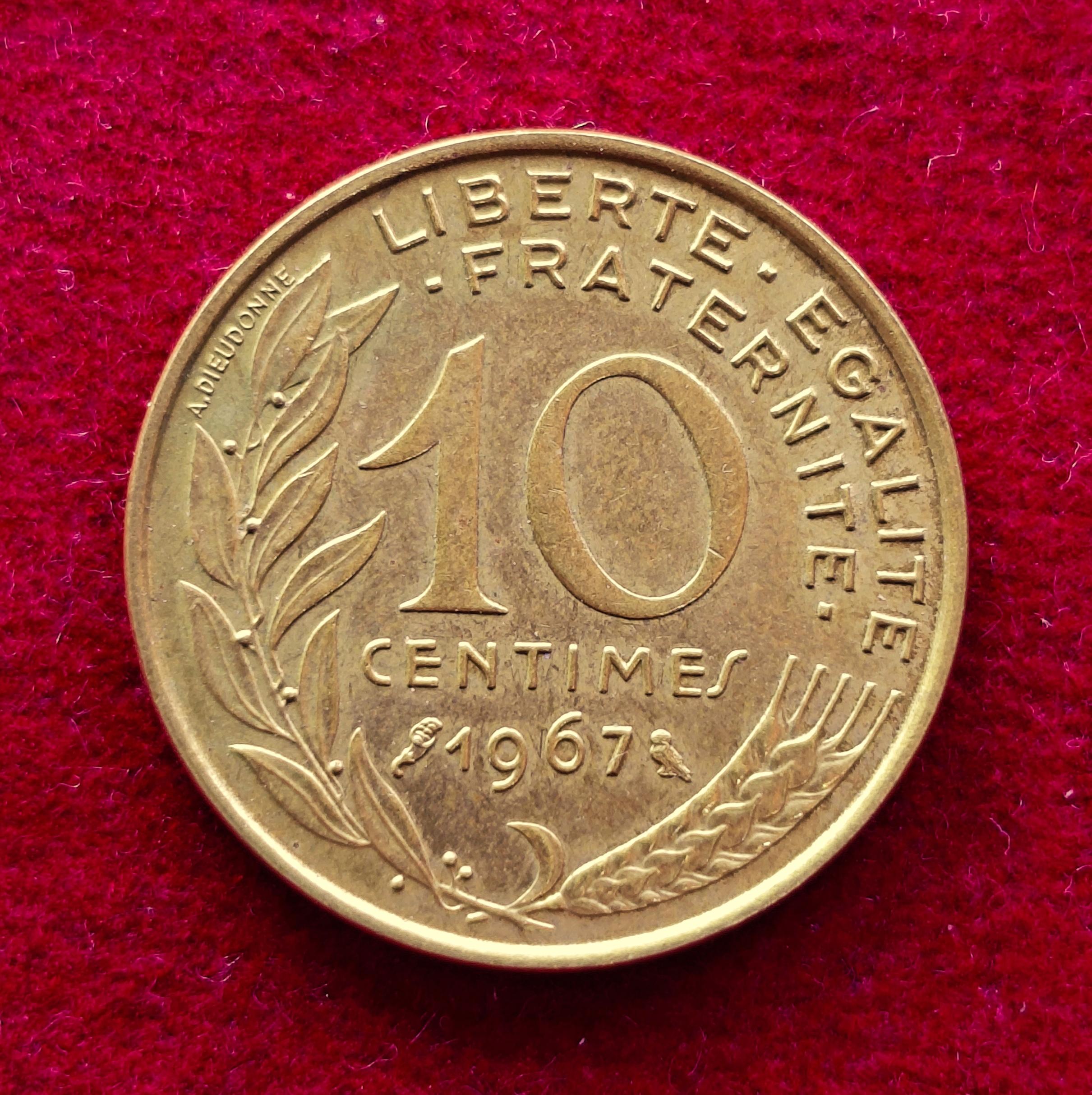 France 10 Centimes 1967 Coin