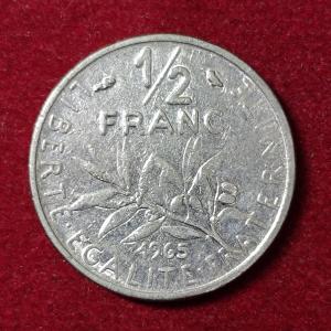 France 1/2 Franc signature "O. Roty" 1965 Coin