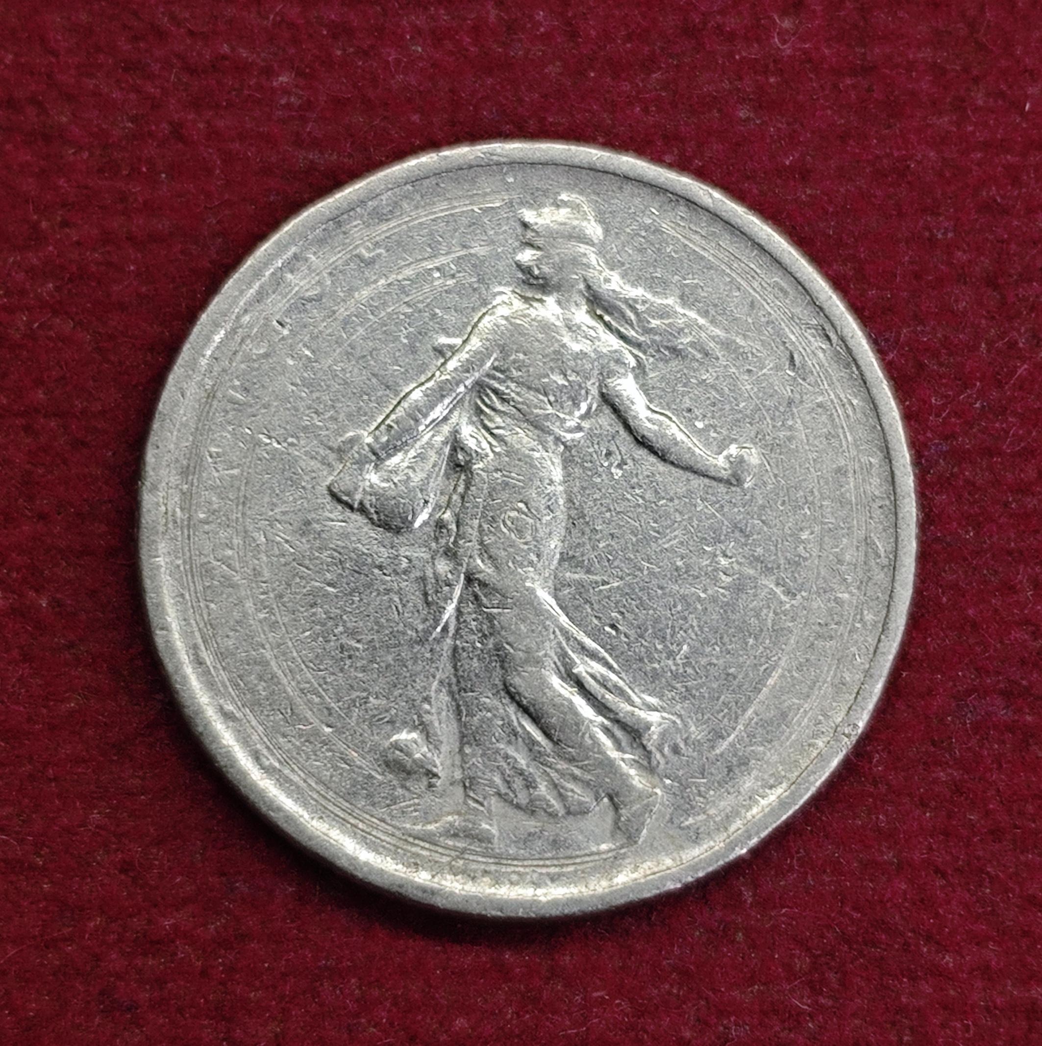 France 1/2 Franc signature "O. Roty" 1965 Coin