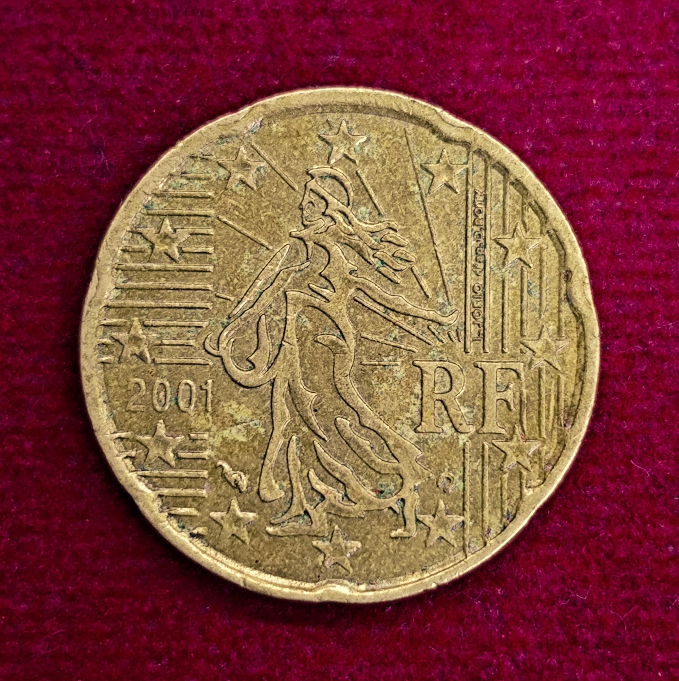 France 20 Euro Cent 1st map 2001 Coin
