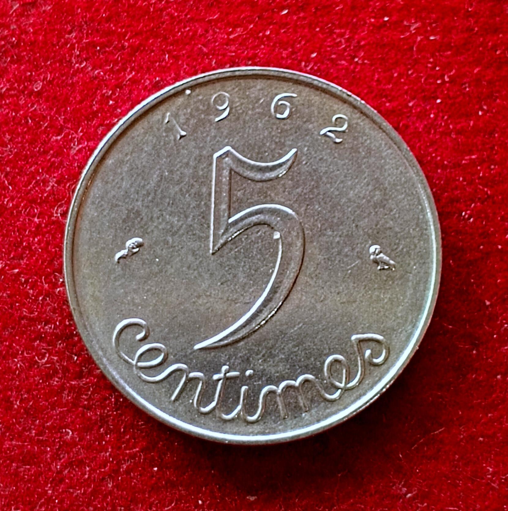 France 5 Centimes 5th republic 1962 Coin