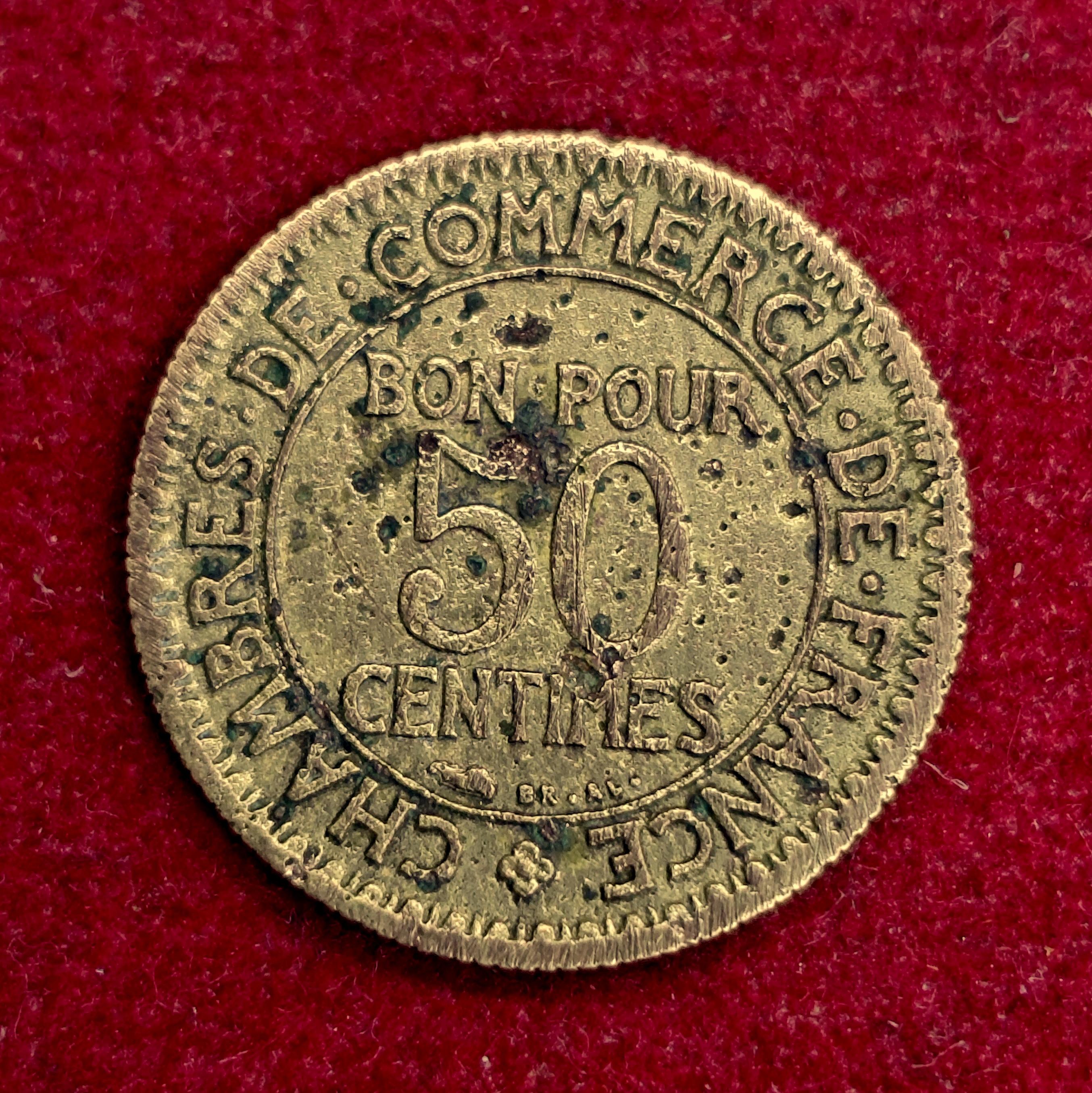 France 50 Centimes Chambers of Commerce 1927 Coin