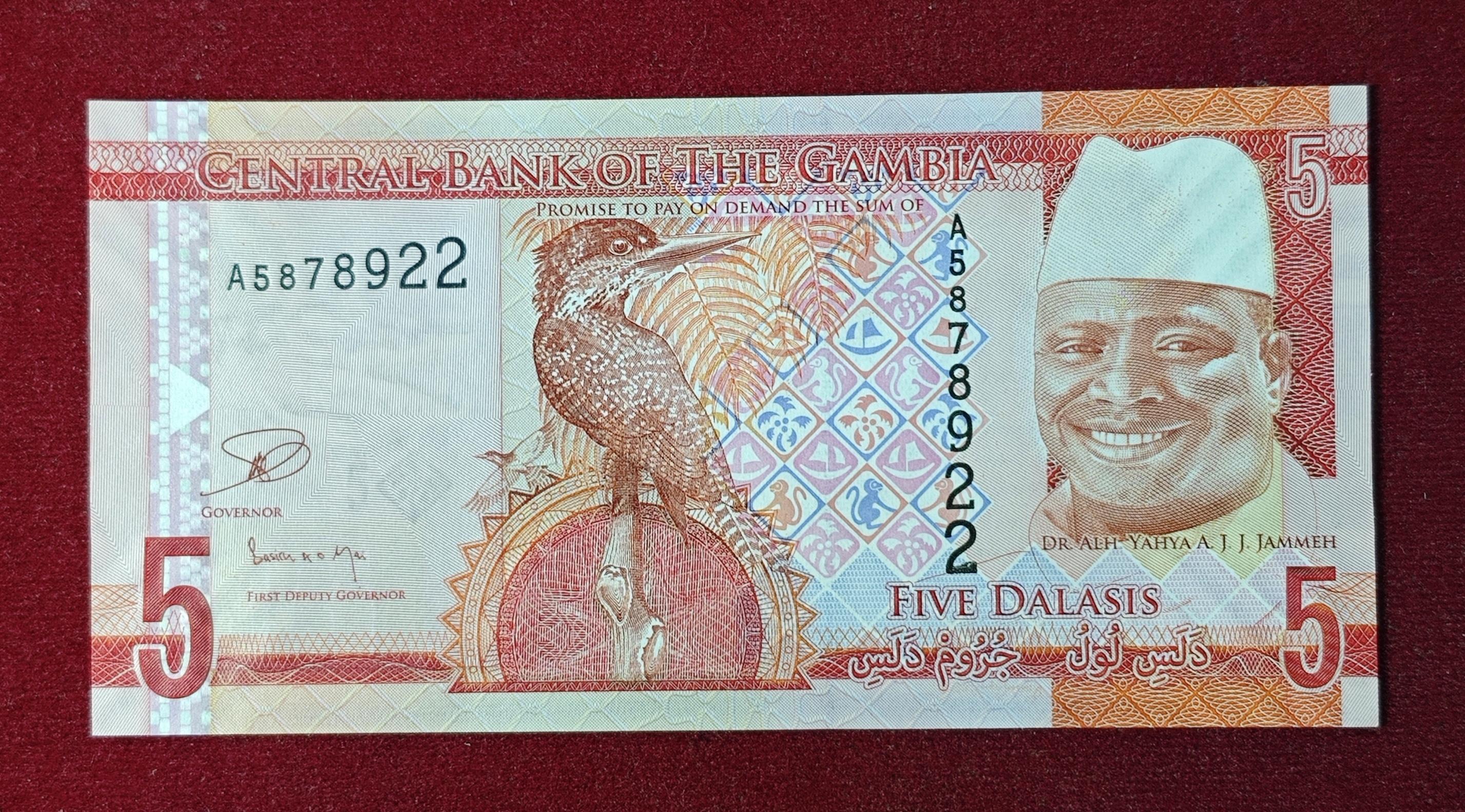 Gambia 5 Dalasis  2015 Banknote