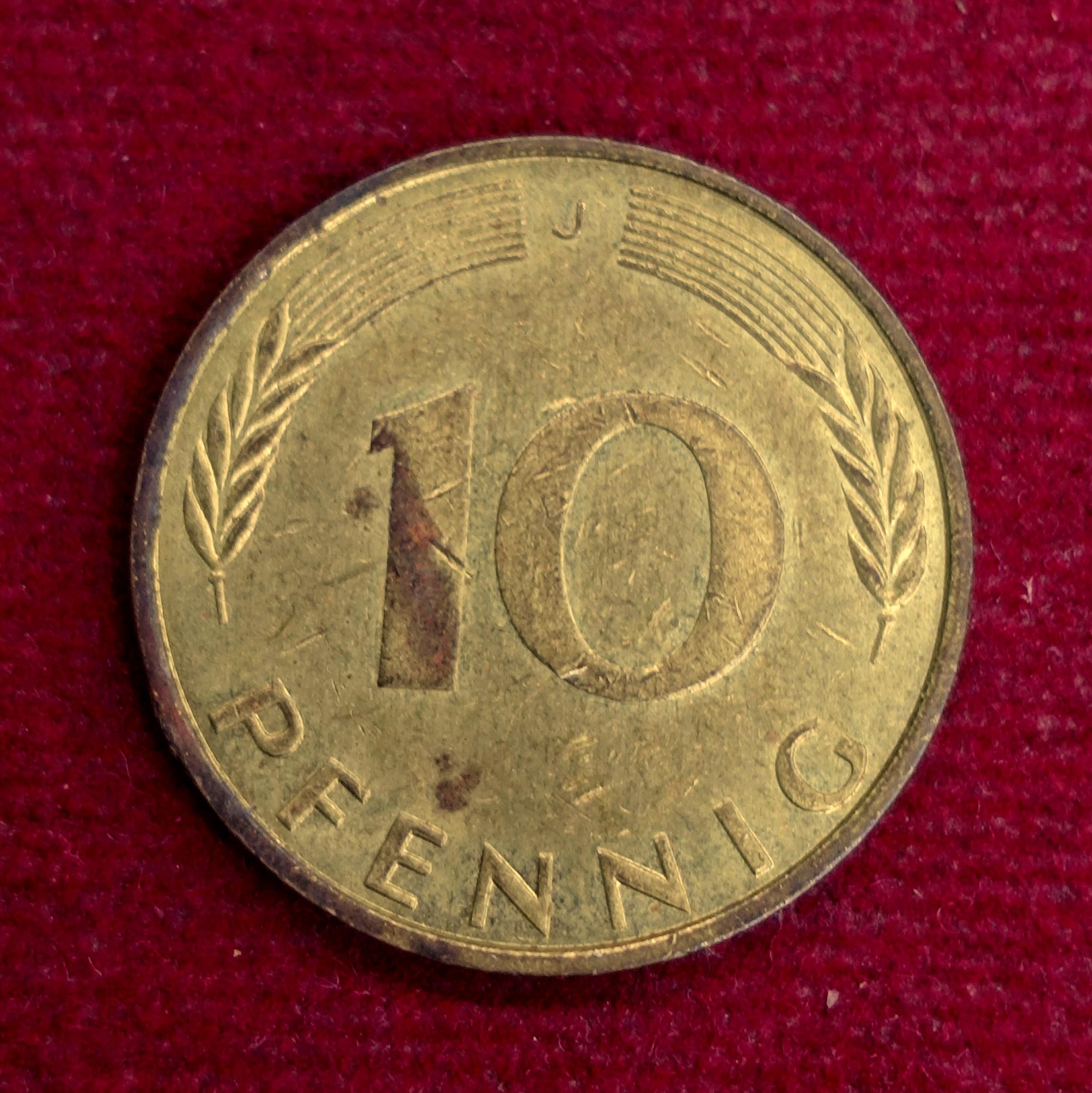 Germany 10 Pfennig 1974 Coin