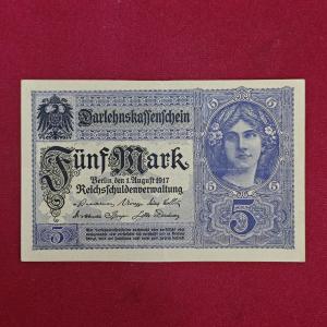 Germany 5 Mark Darlehnskassenschein 1917 Banknote
