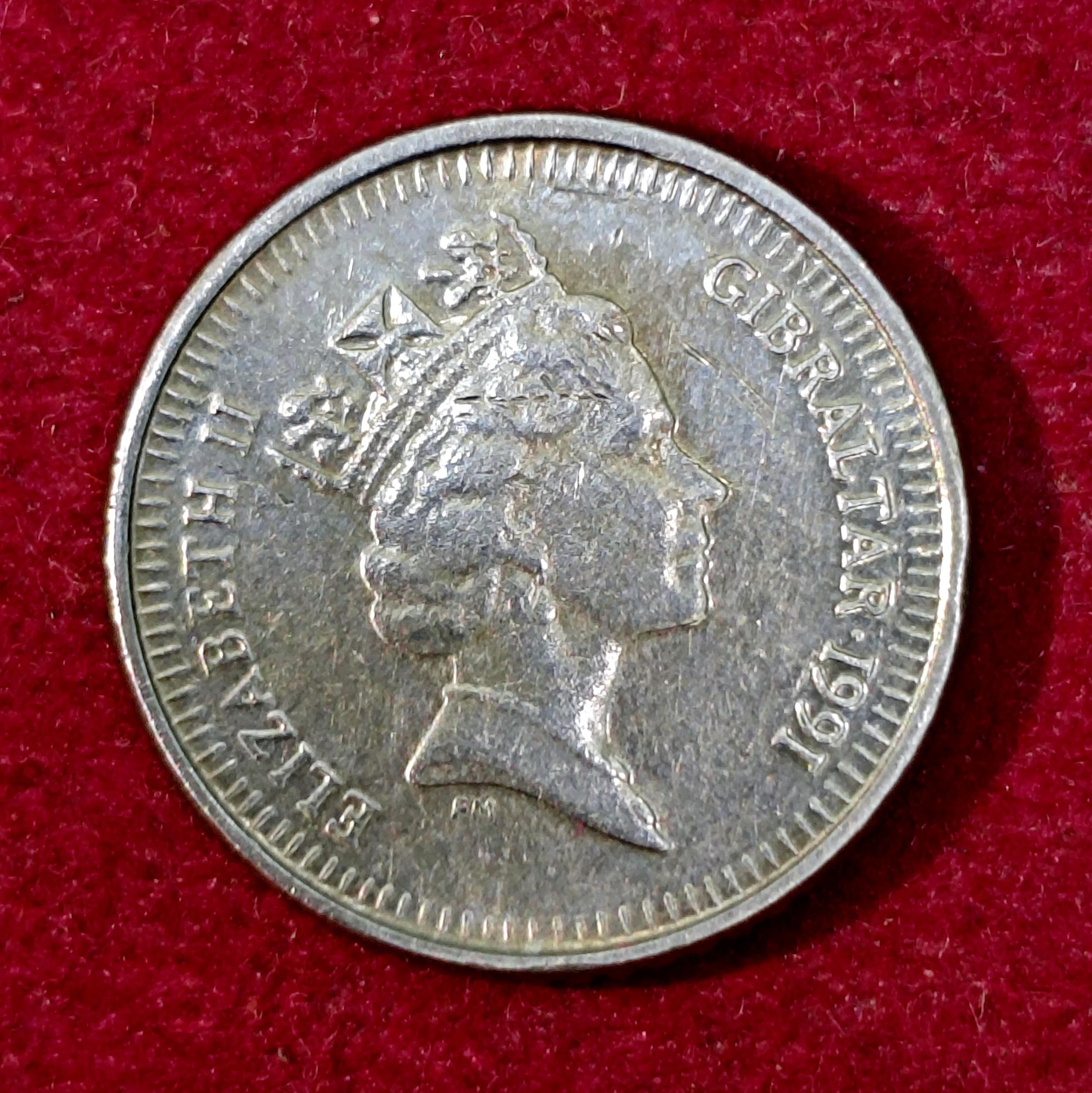 Gibraltar 5 Pence - Elizabeth II 1991 Coin