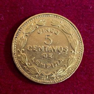 Honduras 5 Centavos non-magnetic 1975 Coin