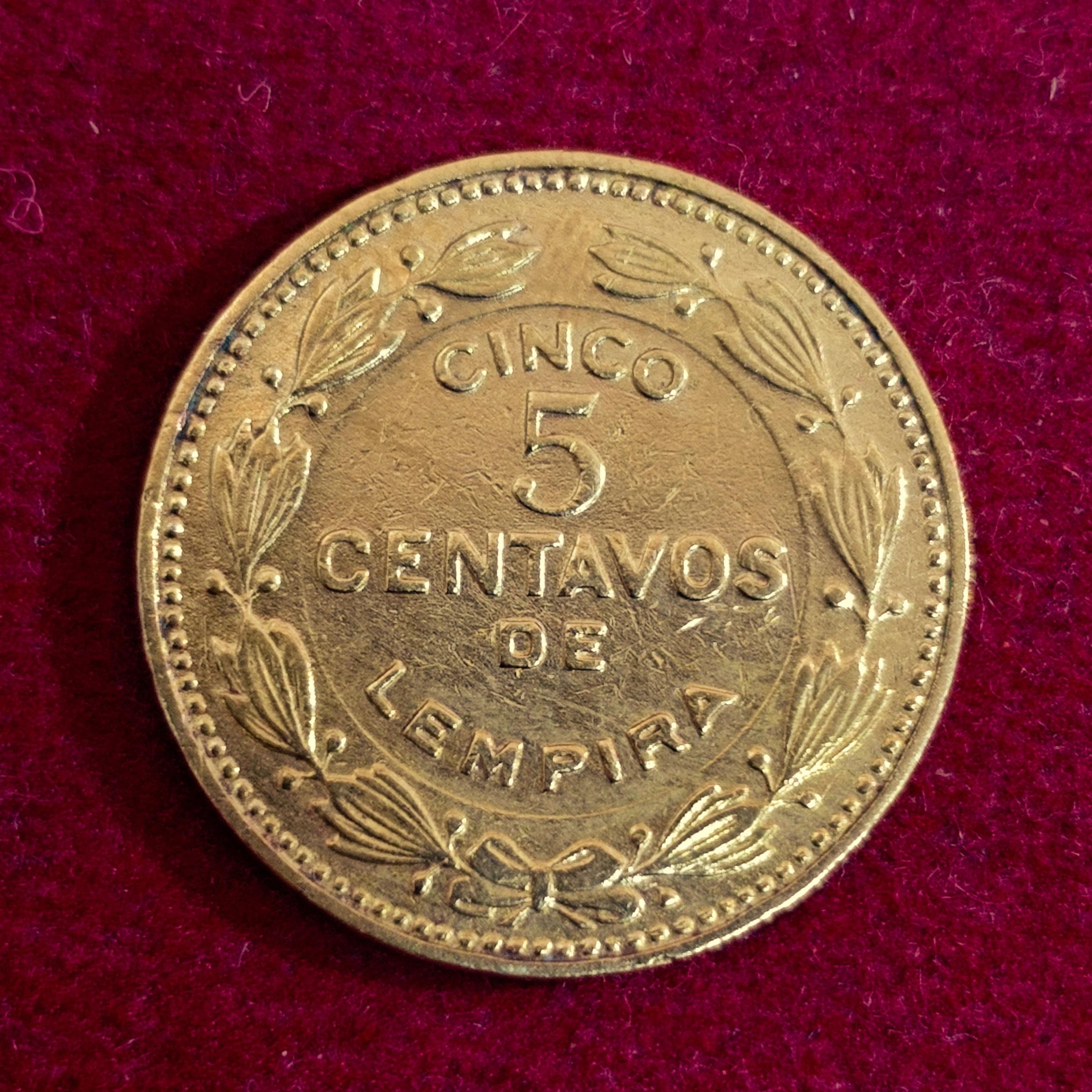 Honduras 5 Centavos non-magnetic 1975 Coin