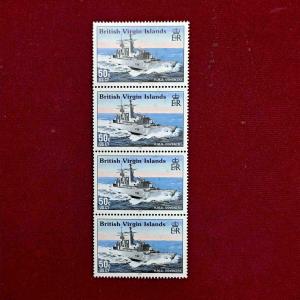 Stamp :- British Virgin Islands 50c – H.M.S. Coventry (F98) Complete Strip of 5 Stamps