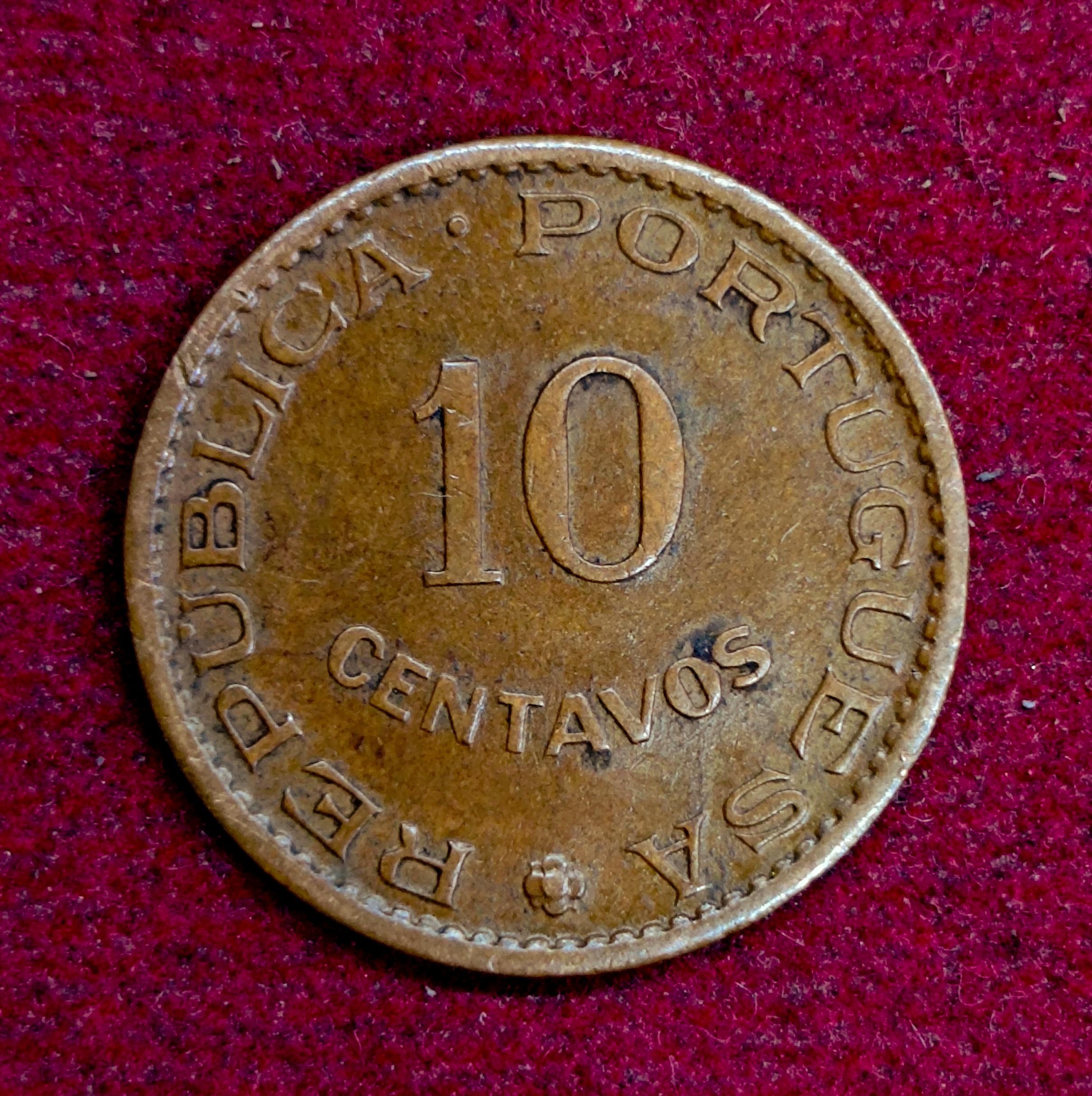 India Portuguese 10 Centavos 1958 Coin