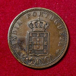 India Portuguese 1/2 Tanga Carlos I Lisboa mint 1901 Coin