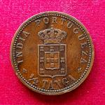 India Portuguese 1/2 Tanga Carlos I Lisboa mint  Coin