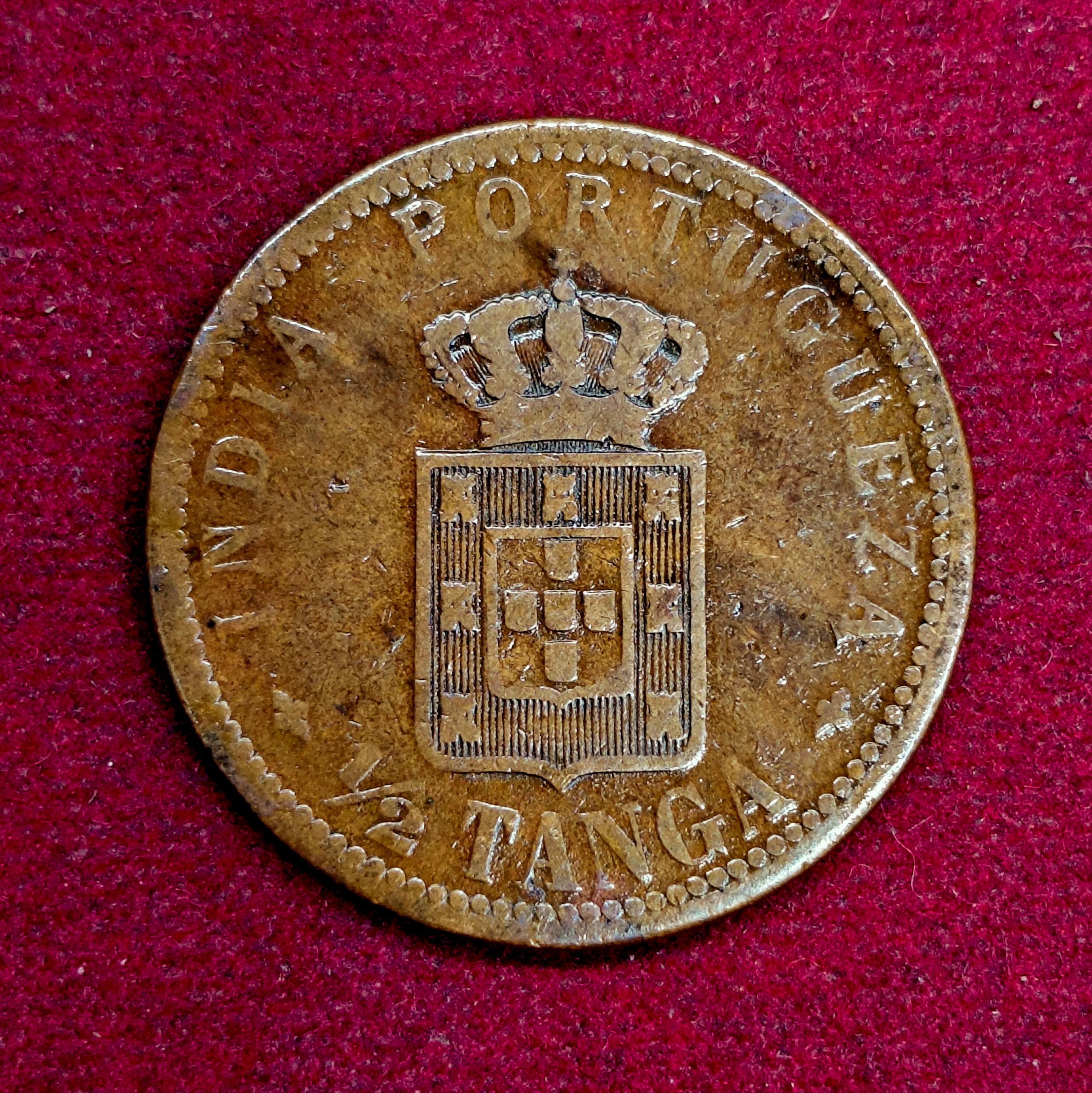 India Portuguese 1/2 Tanga Carlos I Lisboa mint 1901 Coin