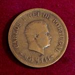 India Portuguese 1/2 Tanga Carlos I Lisboa mint  Coin