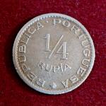 India – Portuguese 1/4 Rupia 1952 Coin