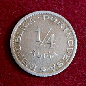 India – Portuguese 1/4 Rupia 1952 Coin