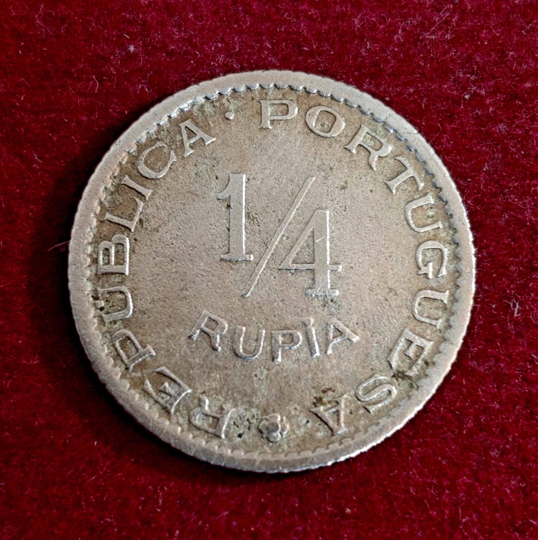 India – Portuguese 1/4 Rupia 1952 Coin