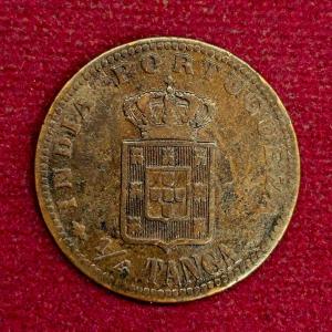 India Portuguese 1/4 Tanga Carlos I Coin