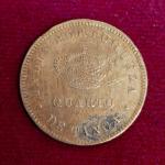 India Portuguese 1/4 Tanga - Luiz I Calcutta mint 1886 Coin