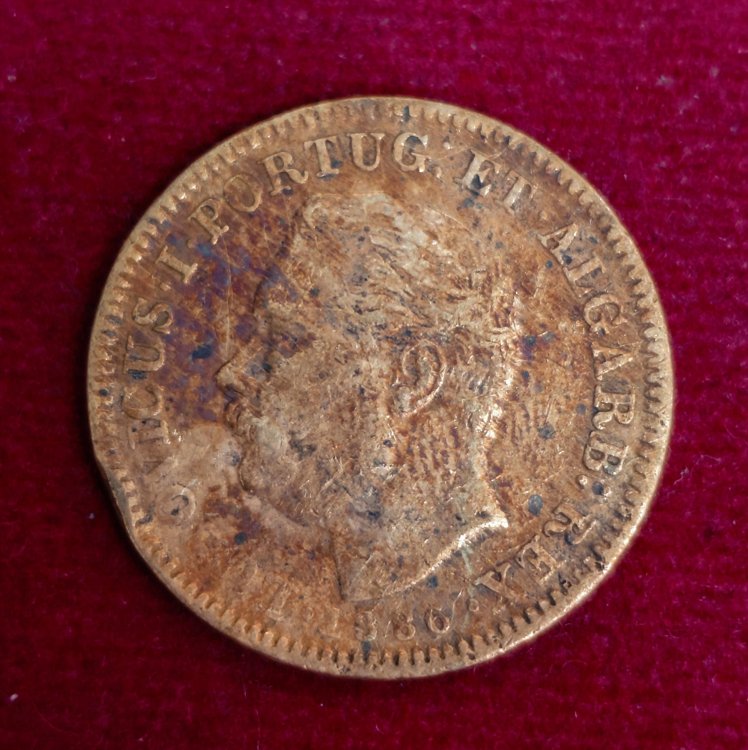 India Portuguese 1/4 Tanga - Luiz I Calcutta mint 1886 Coin