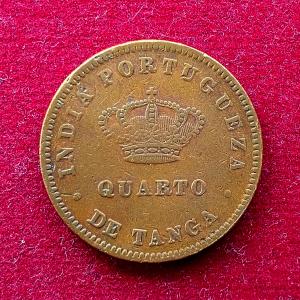 India Portuguese 1/8 Tanga Coin Luiz I 1886 Coin
