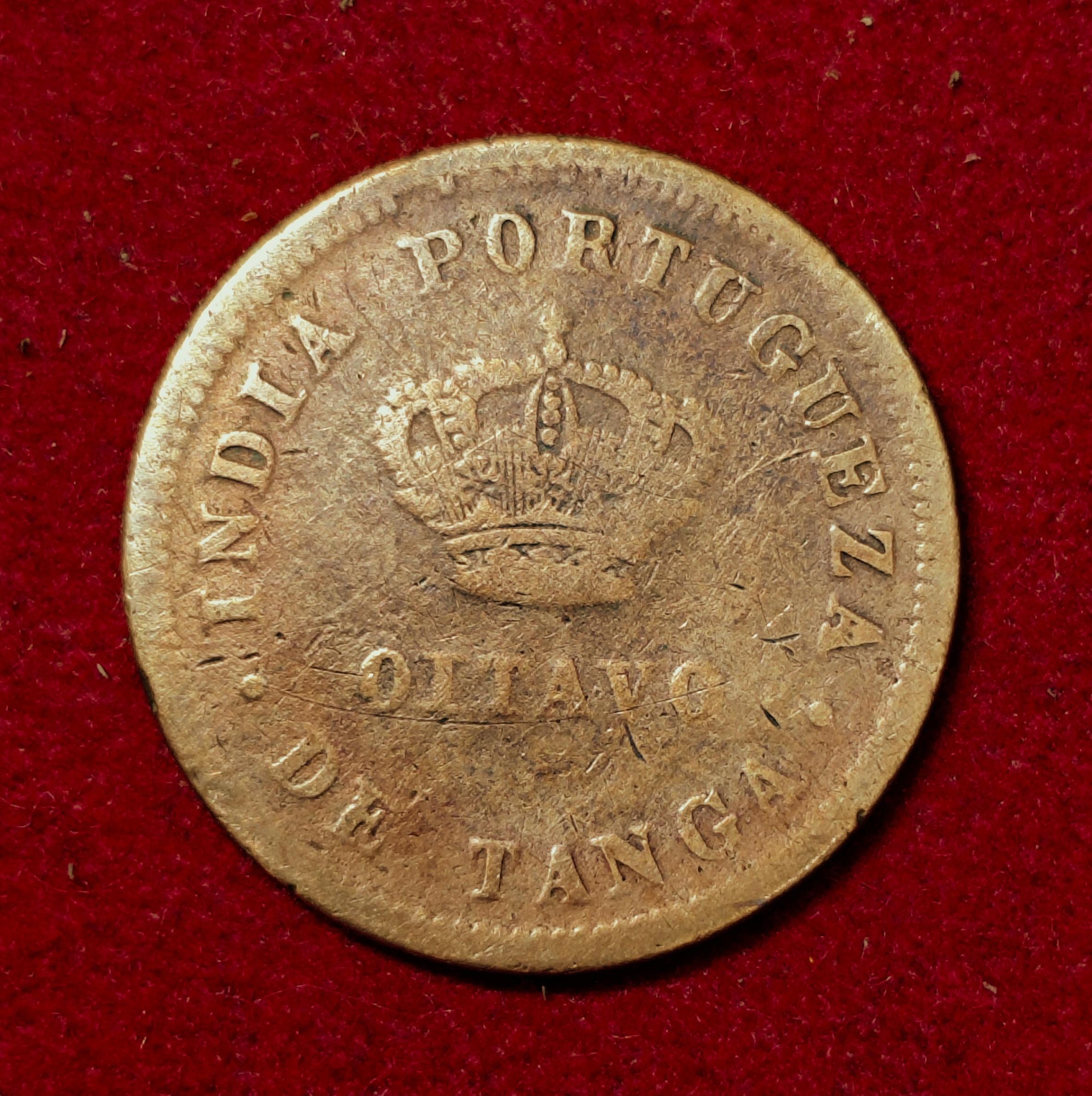 India Portuguese 1/8 Tanga Luiz I 1881 Coin