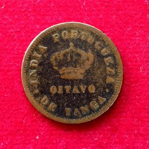 India Portuguese 1/8 Tanga Luiz I 1881 Coin