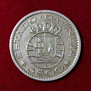 India Portuguese 3 Escudos 1959 Coin
