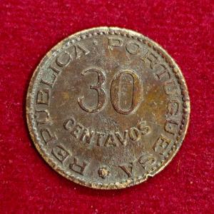 India Portuguese 30 Centavos 1958 Coin