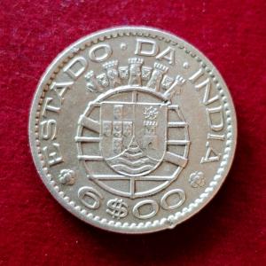 India Portuguese 6 Escudos 1959 Coin