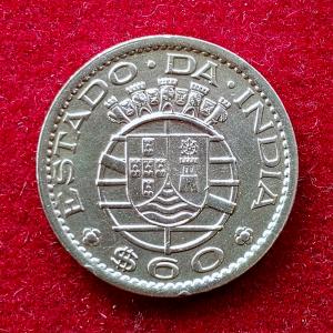 India Portuguese 60 Centavos 1959 Coin